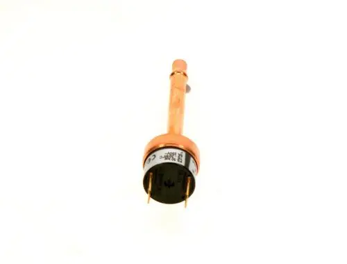 Druckschalter von Bosch mit einem metallischen Gehäuse und zwei elektrischen Anschlussstiften, montiert an einem langen, zylindrischen Rohr.